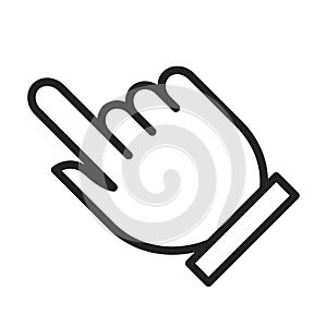 Hand pointer line icon vector isolated. Computer cursor