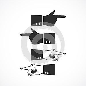 Hand and pointind finger vector icon