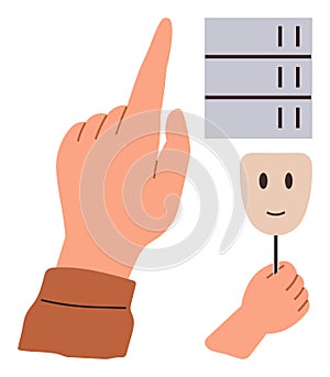 Choosing Options with Hand Gestures and Mask Representation of Identity