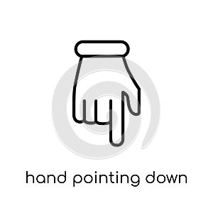hand Pointing down icon. Trendy modern flat linear vector hand P