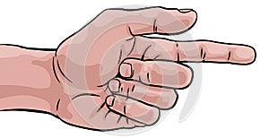 Hand Pointing Finger Comic Book Pop Art Cartoon