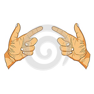 A hand pointing a finger in a direction sign