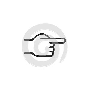 Hand with pointing finger line icon