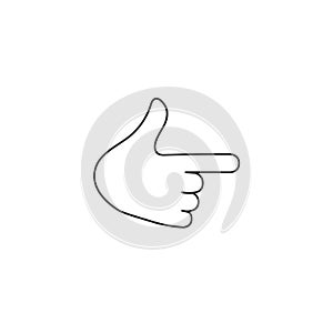 Hand with pointing finger line icon. linear style sign for mobile concept and web design. Pointing finger right outline