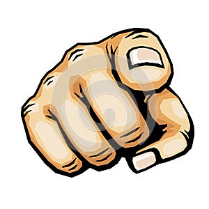 Hand pointing finger vector illustration