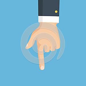 Hand with pointing finger. Vector isolated illustration.