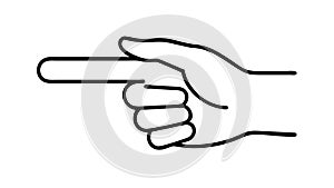 Hand Pointing Right Direction Outline Icon, vector design Generative AI