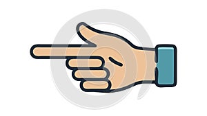 Hand Pointing Right. Direction, Selection, and Instruction Gesture, vector design Generative AI