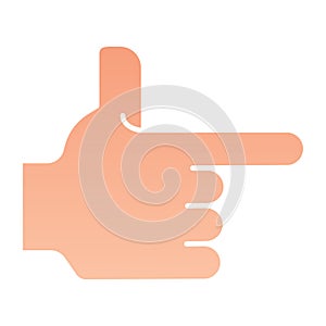 Hand pointing right flat icon. Direction vector illustration isolated on white. Pointer gradient style design, designed