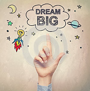Hand pointing to Big Dream concept