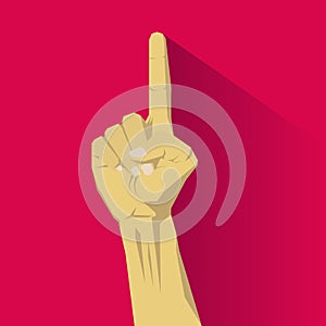 Hand pointing upwards