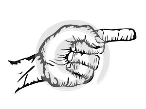 Hand pointing way