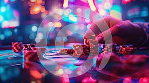 The Hand with Poker Chips.AI generated image