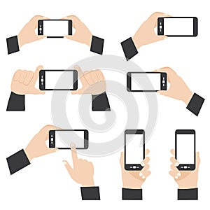 Hand position holding mobile phone