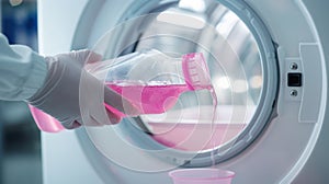 The hand pouring detergent..AI generated image