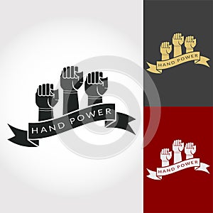 Hand power logo design, fist-vector