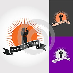 Hand power logo design, fist-vector