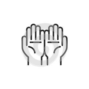 Hand pray line icon