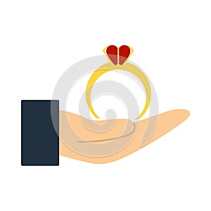 Hand Present Heart Ring Icon