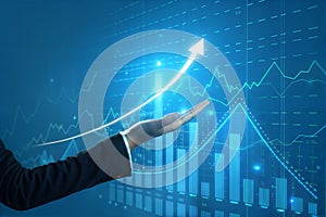 Hand Presenting a Growing Business Graph