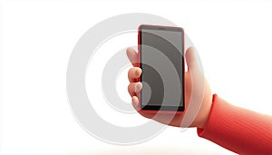 Hand Presenting Mobile Smartphone With Empty Screen For Advertisement