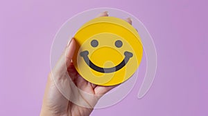 A Hand Holding a Smiley Face.AI generated image