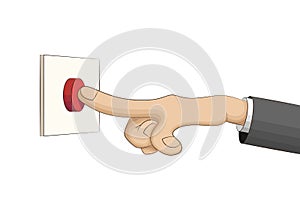 Hand Presses A Red Button