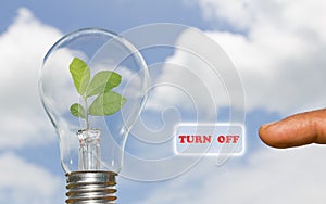 A hand presses a virtual button