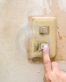 Hand pressing electronic-light switch