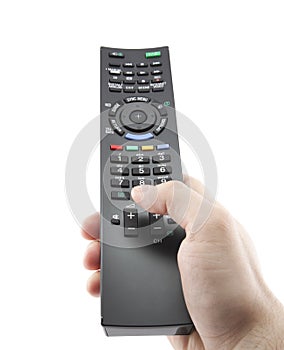 Hand pressing remote control