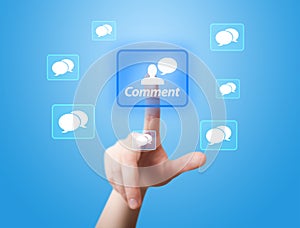 Hand pressing Social Network icon 2