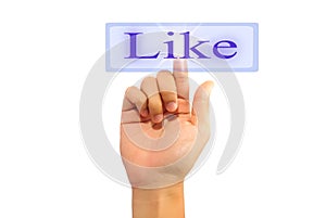 Hand pressing Social Network icon