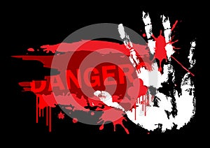 Hand print with blood