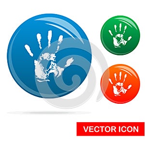 Hand print Icon on white background, Vector Icon