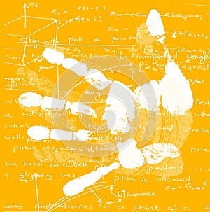 Hand Print with mathematics