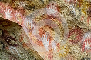 Hand prints in Cave of Hands