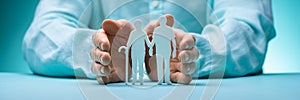 Hand Protecting Senior Couple Cutout Figures