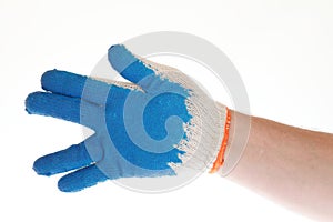 Hand in protective glove