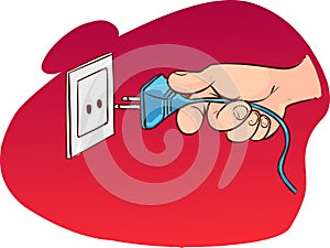 Hand pulling the plug