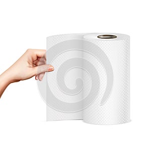Paper Towel Hand Realistic Image photo