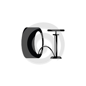 Hand pump with wheel icon