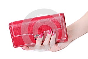 Hand with purse feminine red 2