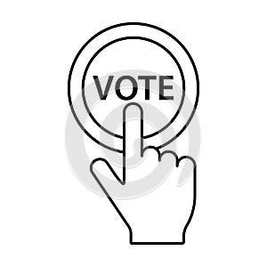 hand push vote button icon vector for graphic design, logo, website, social media, mobile app, UI
