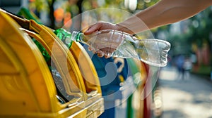 The recycled plastic bottle.AI generated image