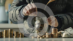 The jar of coins.AI generated image
