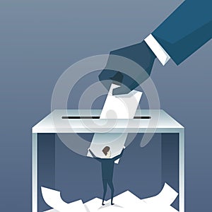 Hand Putting Paper In Ballot Box During Voting