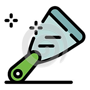 Hand putty knife icon color outline vector