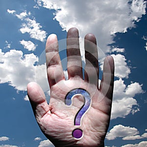 Hand with question mark