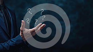 The Hand With Question Marks. AI generated