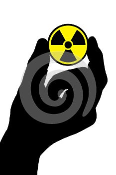 Hand with radiation sign